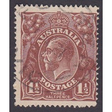 Australian    King George V   1½d Penny Half Pence Brown   Single Crown WMK Plate Variety 12L53..